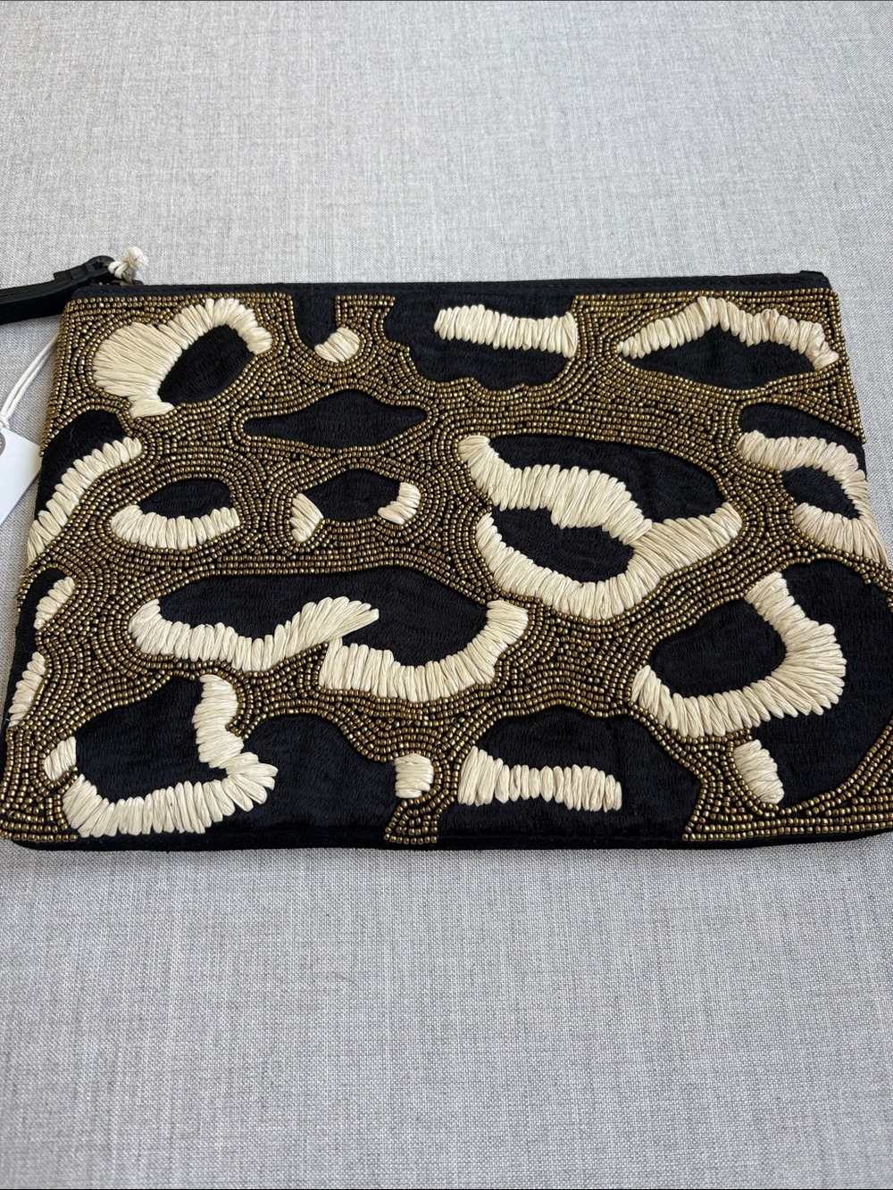 ✨ Lucky Brand Beaded Animal Print Wristlet Clutch – New With Tags